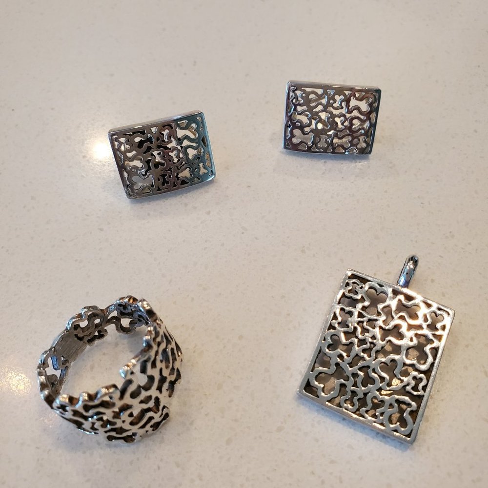 Vintage TOUS sterling silver jewelry set.